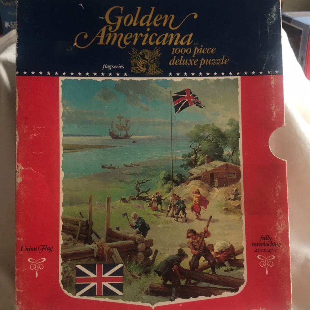 Golden Americana union flag. Vintage